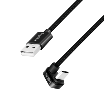 CABLU alimentare si date LOGILINK, pt. smartphone, USB 2.0, USB Type-C (T) la USB-A (T) la 180 grade, 3m, 2 x ecranat, aluminiu, negru, 