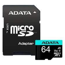 CARD MicroSD ADATA PremierPro, 64 GB, MicroSDHC, clasa 10, standard UHS-I U1, 