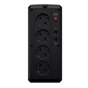 UPS CYBER POWER Line Int. cu sin. simulata, cu management, Tower, LED, 1050VA/630W, AVR, 4x Schuko, baterie 2x 12V/5Ah, incarcare pana la 6h, USB, 2x RJ45, tehn. GreenPower, 