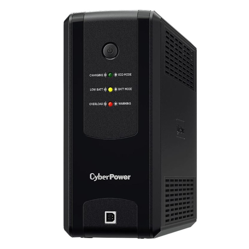 UPS CYBER POWER Line Int. cu sin. simulata, cu management, Tower, LED, 1050VA/630W, AVR, 4x Schuko, baterie 2x 12V/5Ah, incarcare pana la 6h, USB, 2x RJ45, tehn. GreenPower, 