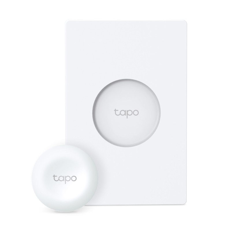 INTRERUPATOR inteligent TP-LINK, necesita hub Tapo H100 pentru functionare, 1 comutator,  programare prin smartphone aplicatia Tapo, 1 x baterie CR2032, WiFi, alb 