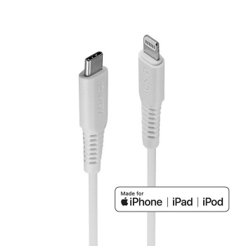 CABLU alimentare si date Lindy pt.smartphone  Lightning (T) la USB Type-C (T), 2 m, PVC, alb, 