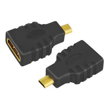 ADAPTOR video LOGILINK, Micro-HDMI (Type D)(T) la HDMI (M), conectori auriti, rezolutie maxima 4K UHD (3840 x 2160) la 30 Hz, negru, 