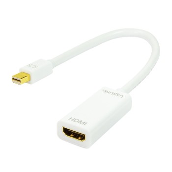 CABLU video LOGILINK, adaptor Mini-DisplayPort (T) la HDMI (M), 15cm, rezolutie maxima Full HD (1920 x 1080) la 60 Hz, alb, 