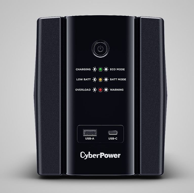 UPS CYBER POWER Line Int. cu sin. simulata, cu management, Tower, LED, 2200VA/1320W, AVR, 4x Schuko, baterie 2x 12V/9Ah, incarcare pana la 8h, USB, incarcare USB-A/USB-C, 2x RJ45, tehn. GreenPower, 