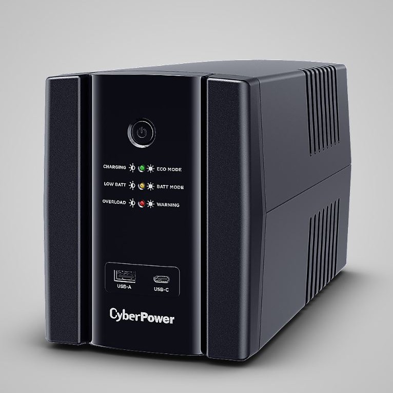 UPS CYBER POWER Line Int. cu sin. simulata, cu management, Tower, LED, 2200VA/1320W, AVR, 4x Schuko, baterie 2x 12V/9Ah, incarcare pana la 8h, USB, incarcare USB-A/USB-C, 2x RJ45, tehn. GreenPower, 