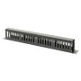 Ghidaj patchcord-uri metalic cu capac (organizator cabluri rack) , 1U , negru - DATEUP 