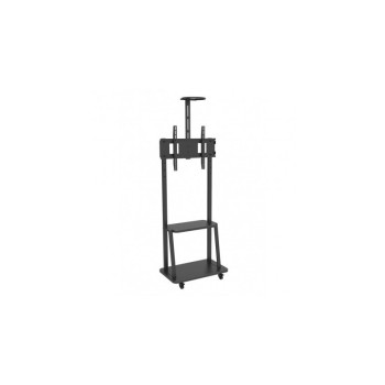 Stand TV mobil pe roti, raft suplimentar echipamente, 32-70 inch, TECHLY, negru, ICA-TR33 
