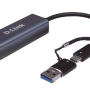 ADAPTOR RETEA D-LINK , extern, USB-C, port RJ-45, 2.5 Gbps, adaptor USB-A inclus 