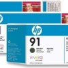 Tri-Pack Original HP Matte Black, nr.91, pentru DesignJet Z6100, 3x775ml, (timbru verde 0.45 lei), 