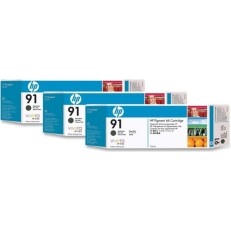 Tri-Pack Original HP Matte Black, nr.91, pentru DesignJet Z6100, 3x775ml, (timbru verde 0.45 lei), 