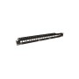 Patch panel 19, 1U, 24 porturi neechipat, pentru conectori Keystone, cu bare de gestionare a cablurilor - Molex 