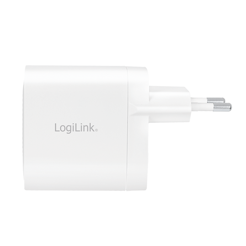 ALIMENTATOR retea 220V LOGILINK, universal, 2 x USB-C,  maxim 11V/1.8A, GaN 40W, suport OCP/OVP/OHP/SCP, alb, 
