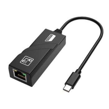 ADAPTOR RETEA USB SPACER adaptor, USB 3.1 Type-C (T) la RJ45 (M), 0.15m, 10/100/1000 Mbit/s, Grey, 