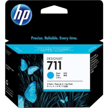 Tri-Pack Original HP Cyan, nr.711, pentru DesignJet T120|T520, , (timbru verde 0.45 lei), 