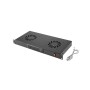 Unitate cu 2 ventilatoare, 1U, termostat digital, senzor temp, temporizator, display LED, negru, cablu alimentare 1,5m - DATEUP 
