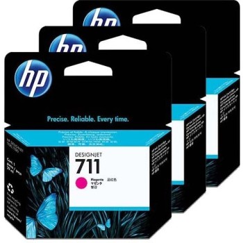 Tri-Pack Original HP Magenta, nr.711, pentru DesignJet T120|T520, , (timbru verde 0.45 lei), 