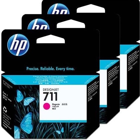 Tri-Pack Original HP Magenta, nr.711, pentru DesignJet T120|T520, , (timbru verde 0.45 lei), 