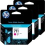 Tri-Pack Original HP Magenta, nr.711, pentru DesignJet T120|T520, , (timbru verde 0.45 lei), 