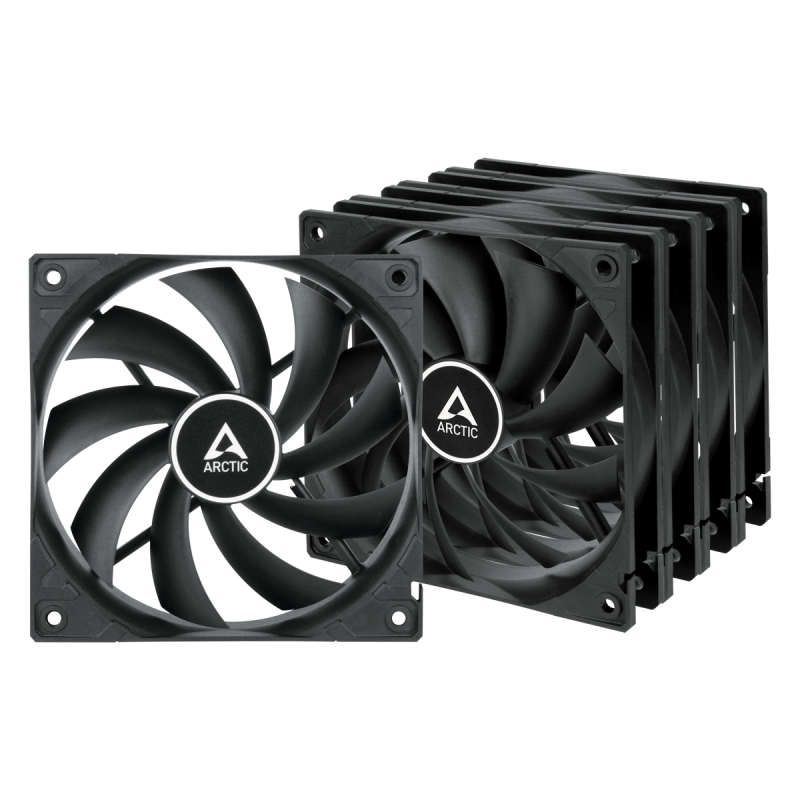VENTILATOR ARCTIC PC, F12 (Black) - 5 Pack,