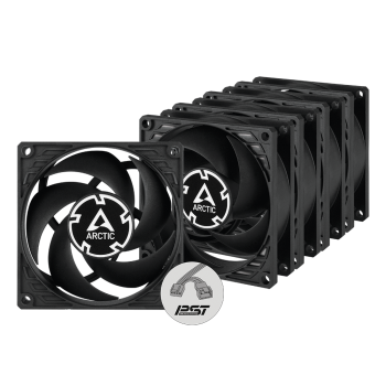 VENTILATOR ARCTIC PC, P8 PWM PST (Black) - 5 Pack,