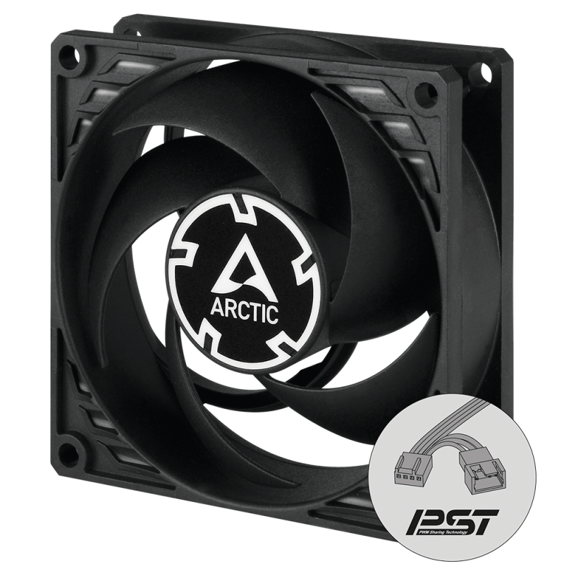 VENTILATOR ARCTIC PC, P8 PWM PST (Black),
