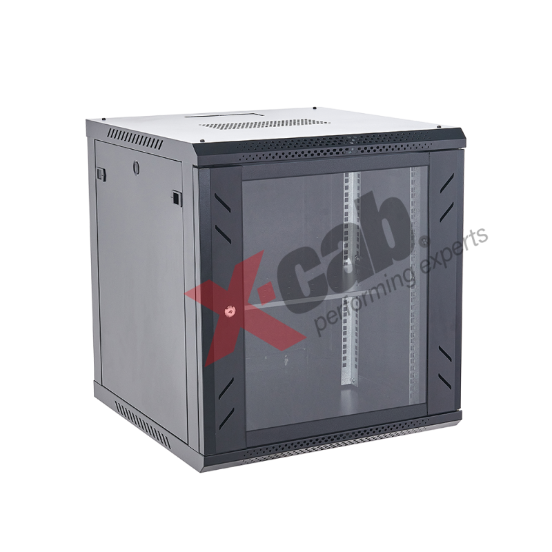 Cabinet metalic de perete 19”, tip rack wallmount, 18U 600x600 mm, Xcab S Negru 