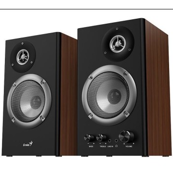BOXE GENIUS 2.0, RMS: 36W (2 x 18W), amplificare integrata, black&brown wood, 