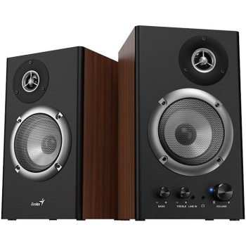 BOXE GENIUS 2.0, RMS: 36W (2 x 18W), amplificare integrata, black&brown wood, 
