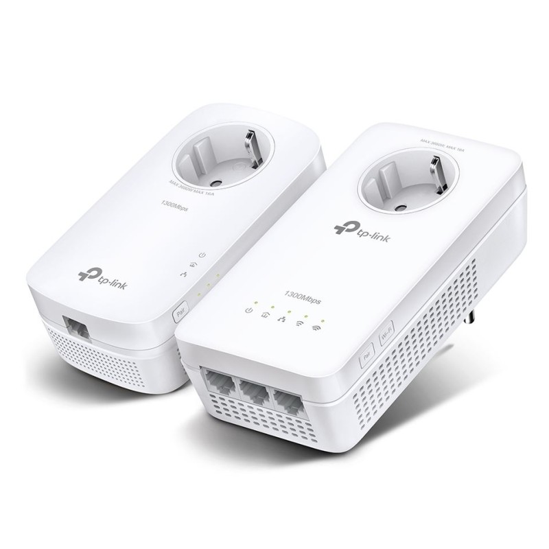 KIT Amplificator Powerline TP-Link 1300Mbps, 3 x Gigabit LAN, 1 x Sucko, Dual Band AC1200,  
