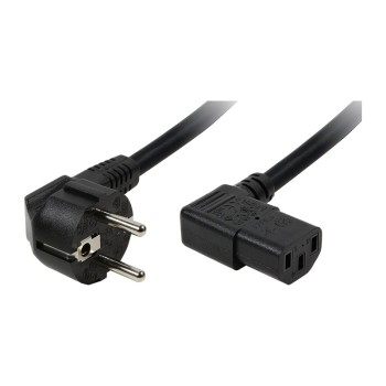 Cablu alimentare, Schuko-C13, black, 2,00m, conector 90 grade, LogiLink 