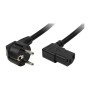 Cablu alimentare, Schuko-C13, black, 2,00m, conector 90 grade, LogiLink 