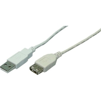 CABLU USB LOGILINK prelungitor, USB 2.0 (T) la USB 2.0 (M), 2m, gri, 