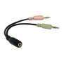 ADAPTOR audio LOGILINK 3.5mm stereo 4p. (m) la 2 x 3.5 stereo (t), Logilink 