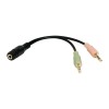 ADAPTOR audio LOGILINK 3.5mm stereo 4p. (m) la 2 x 3.5 stereo (t), Logilink 