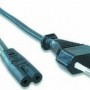CABLU alimentare GEMBIRD casetofon, 1.8m, intrare Euro plug, iesire C7, bulk, black, 
