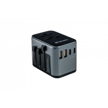Adaptor universal Verbatim UTA-03, 6-in-1Priza cu USB-C PD si QC, 2 x USB-C, 2 x USB-A 