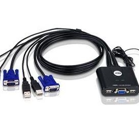 SWITCH KVM ATEN control 2 PC la 1 KVM, conector tip USB (T) x 4 | VGA (T) x 2, 