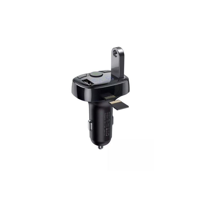 MODULATOR AUTO FM Baseus T-Typed,BT 4.2, 2 x USB 5V/3.4A max,12V-24V, frecv FM: 87,5-108.0MHZ, MP3/WAV/FLAC/APE/WMA,answer/reject/hang up/redial, bk 