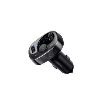MODULATOR AUTO FM Baseus T-Typed,BT 4.2, 2 x USB 5V/3.4A max,12V-24V, frecv FM: 87,5-108.0MHZ, MP3/WAV/FLAC/APE/WMA,answer/reject/hang up/redial, bk 