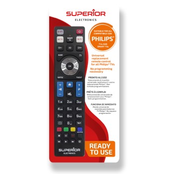 TELECOMANDA UNIVERSALA Superior, compatibila televizoare PHILIPS, bateriile (2 x AAA) nu sunt incluse, negru 