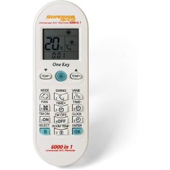 TELECOMANDA UNIVERSALA Superior, compatibila cu majoritatea modelelor de aer conditionat aflate pe piata, display, bateriile (2 x AAA) nu sunt incluse, alb 