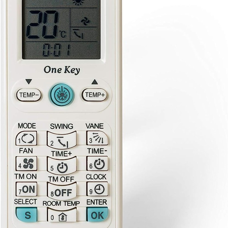 TELECOMANDA UNIVERSALA Superior, compatibila cu majoritatea modelelor de aer conditionat aflate pe piata, display, bateriile (2 x AAA) nu sunt incluse, alb 