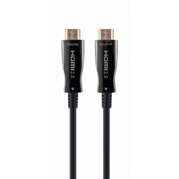 CABLU video GEMBIRD, HDMI (T) la HDMI (T), 20m, premium AOC (Active Optical Cable), conectori auriti, rezolutie maxima 4K (3840 x 2160) la 60 Hz, negru, 