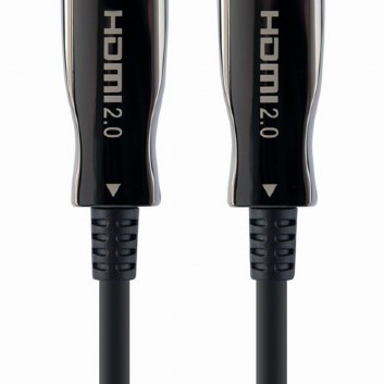 CABLU video GEMBIRD, HDMI (T) la HDMI (T), 20m, premium AOC (Active Optical Cable), conectori auriti, rezolutie maxima 4K (3840 x 2160) la 60 Hz, negru, 