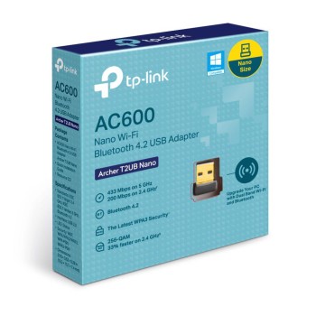 ADAPTOR RETEA TP-LINK AC600, extern wireless 2.4 GHz | 5 GHz si Bluetooth 4.2, USB 2.0, port, 600 Mbps, antena interna x 1, 