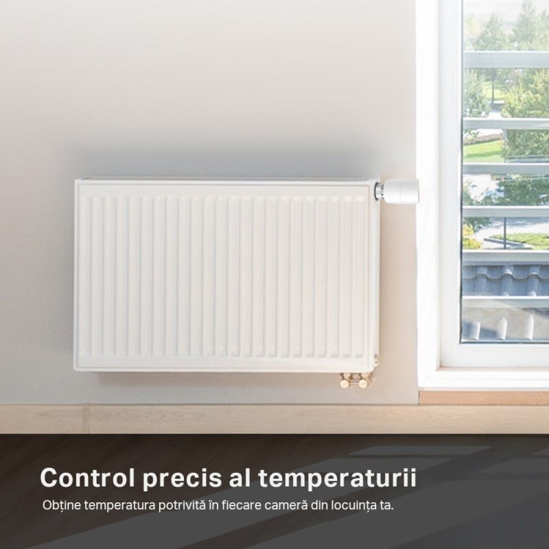 ROBINET CU TERMOSTAT si valva TP-Link, frecventa functionare 868 MHz, contine 2 baterii AA 