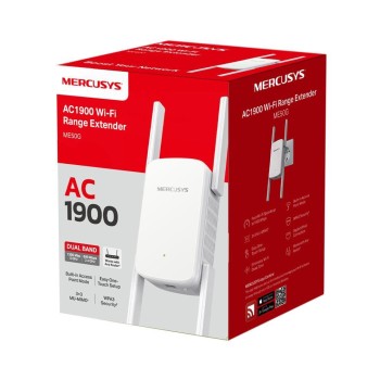 RANGE EXTENDER MERCUSYS, Dual Band Speeds up to 1900 Mbps, gigabit wired connection 