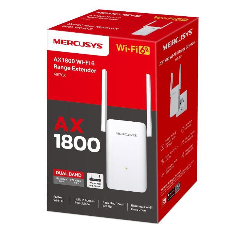 RANGE EXTENDER MERCUSYS AX1800, 1 x LAN Gigabit, Wi-Fi 6 