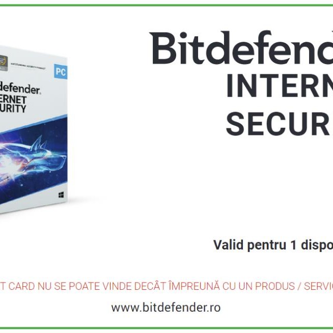 SW RET INTERNET SECURITY / 1PC SCRATCH CARD BITDEFENDER,